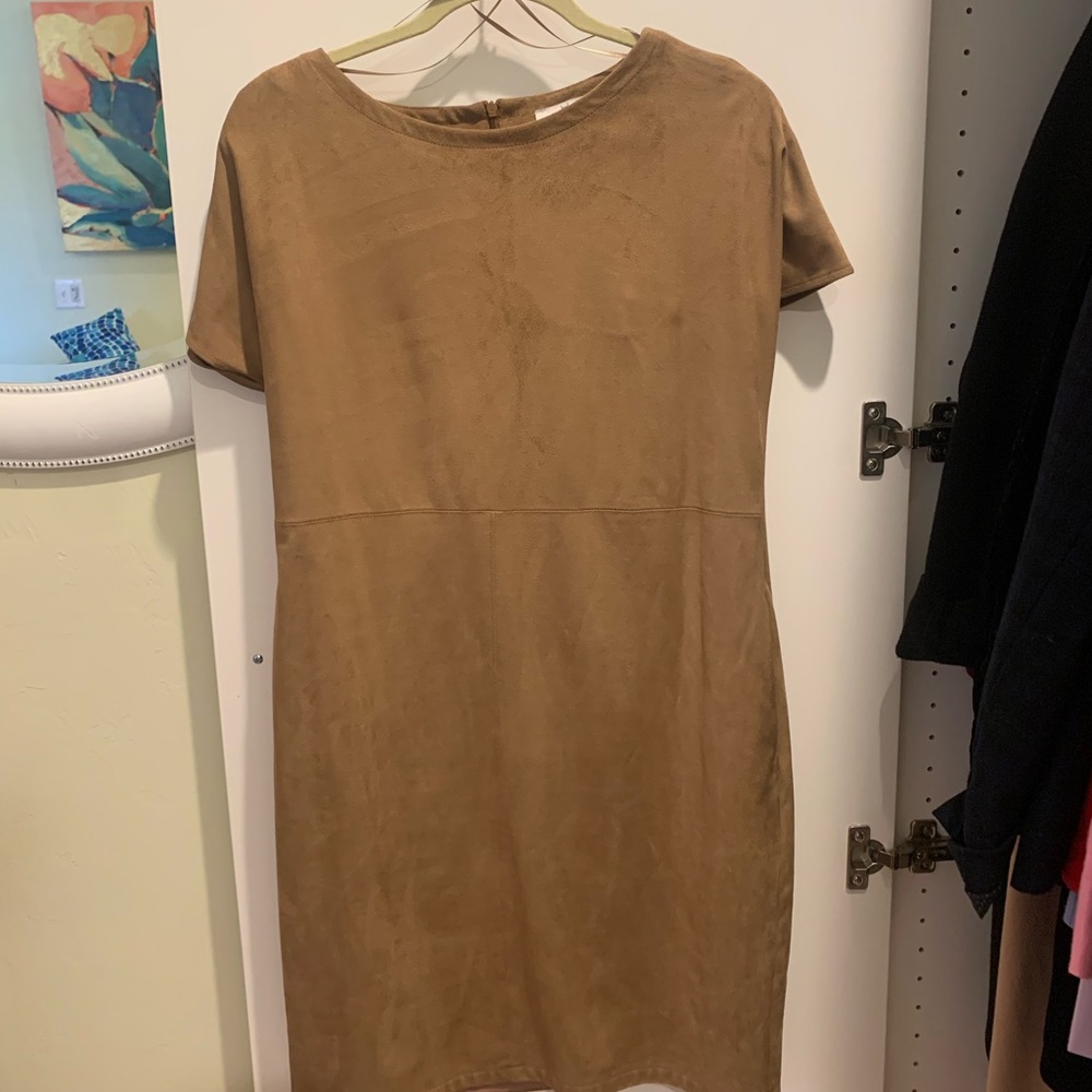 Brown suede dress